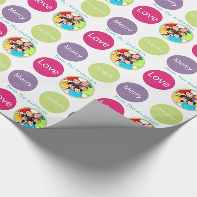 Personalized Family Holiday Photo Wrapping Paper 4/4