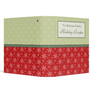 Personalized Family Holiday Recipe Binder binder
