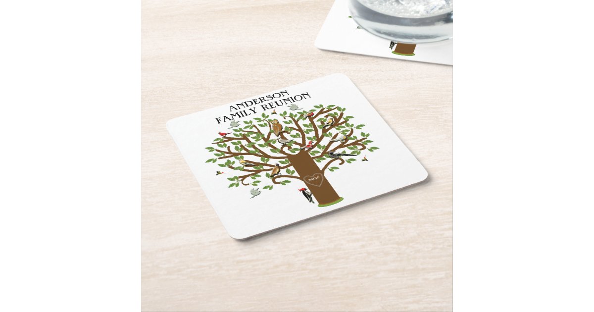 personalized family reunion gifts square paper coaster