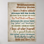 Personalized Family Rules House Sign posters