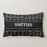 Personalized Fancy Black & White Chandelier Pillow pillows