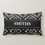 Personalized Fancy Black & White Ornate Pillow pillows