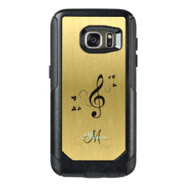 Personalized Fancy Music Clef on Gold Galaxy S7 Case
