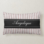 Personalized Fancy Paris Pink Striped Pillow pillows