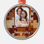 Personalized faux wood jigsaw ornaments