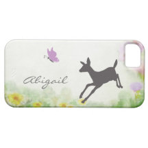 Personalized Fawn and Butterfly Deer iPhone Case iPhone 5 Cases