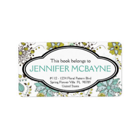 Personalized Feminine Spring Floral Bookplate Labels