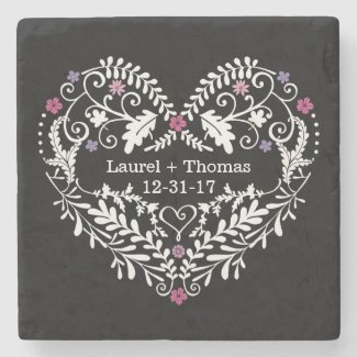 Personalized Filigree Heart, Wedding Date Names