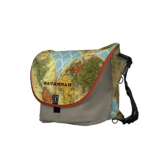 Personalized Fine Art Vintage World Map Messenger rickshawmessengerbag
