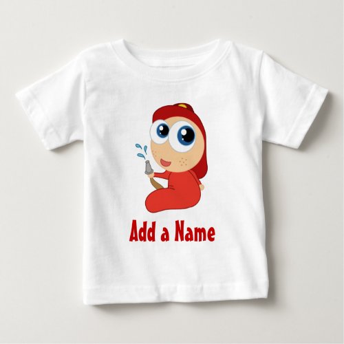 Personalized Firefighter Baby T-shirt