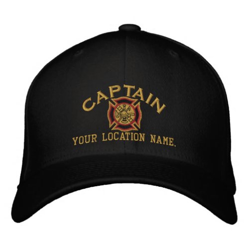 Personalized Firefighter Captain Cap Embroidery