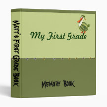 Personalized First Grade Book School Memory Binder