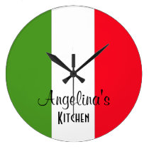 Personalized Flag Of Italy Round Wall Clock wall clocks