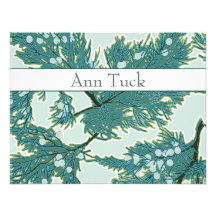 Personalized Flat Note Cards - Juniper Berries by  Announcements