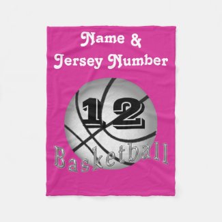 Personalized Fleece Basketball Blanket for Girls Fleece Blanket