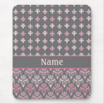 Personalized Fleur de Lis Damask Mousepad