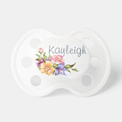 Personalized Floral Beauty BooginHead Pacifier