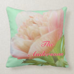 Personalized Floral Landscape Mint and CoralPillow pillows