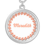 Personalized Floral Pendant Necklace