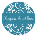 Personalized Floral Vine Envelope Sticker Seal
