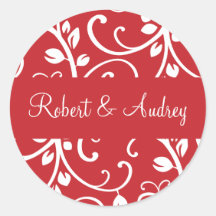 Personalized Floral Vine Envelope Sticker Seal