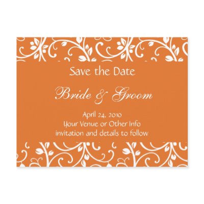 Personalized Floral Vine Save the Date Postcard by hummingbirdcake