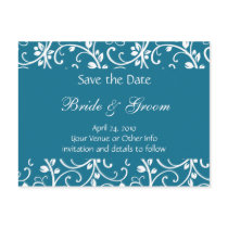 Personalized Floral Vine Save the Date postcards by hummingbirdcake Personalized Floral Vine Save the Date postcards