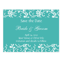 Personalized Floral Vine Save the Date Postcard