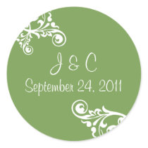 Personalized Flourish Envelope Seal Sticker