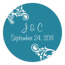 Personalized Flourish Envelope Seal Sticker