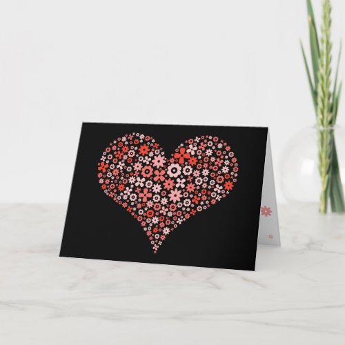 Personalized Flower Heart Greeting Card card