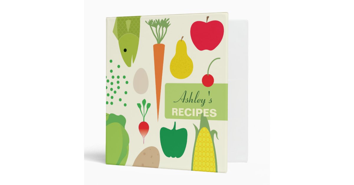 Personalized Food Recipes Binder Zazzle