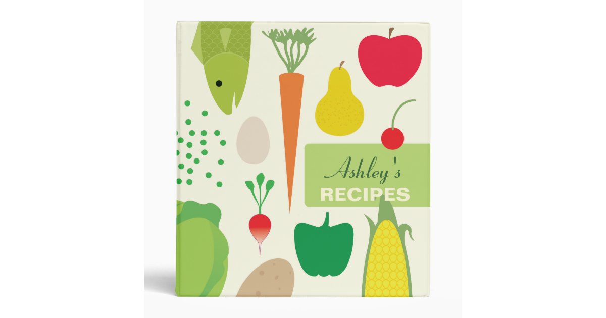 Personalized Food Recipes Binder Zazzle