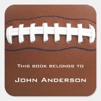 Personalized Football Bookplate Sticker