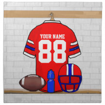 Personalized Football Grid Iron Jersey Printed Napkin