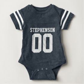Personalized Football Jersey Baby Boy Custom Text Infant Bodysuit