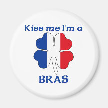 Personalized French Kiss Me I'm Bras Refrigerator Magnet