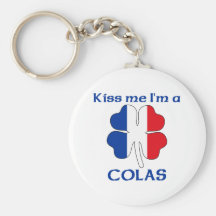 Personalized French Kiss Me I'm Colas Key Chain