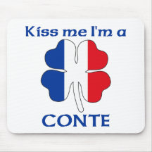 Personalized French Kiss Me I'm Conte Mouse Mats