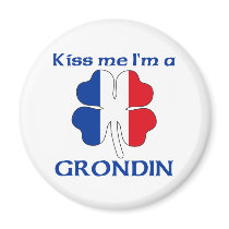 Personalized French Kiss Me I'm Grondin magnets