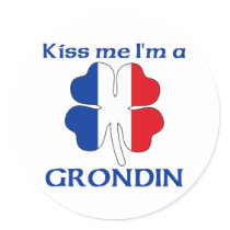 Personalized French Kiss Me I'm Grondin stickers