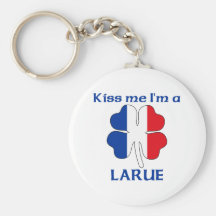 Personalized French Kiss Me I'm Larue Key Chains