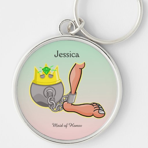 Personalized Funny Ball and Chain Wedding Keepsake Keychain Zazzle
