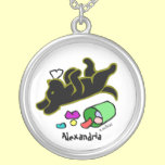 Personalized Funny Black Labrador Cartoon necklaces