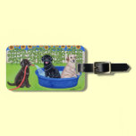 Personalized Funny Pool Party Labradors luggage tags