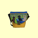 Personalized Funny Pool Party Labradors Painting messenger bags