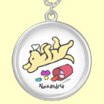 Personalized Funny Yellow Labrador Cartoon necklaces