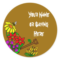Personalized Gardener Saying Round Stickers