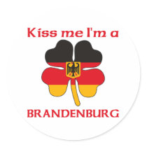 Personalized German Kiss Me I'm Brandenburg stickers