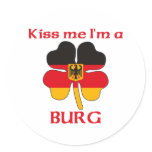 Personalized German Kiss Me I'm Burg stickers